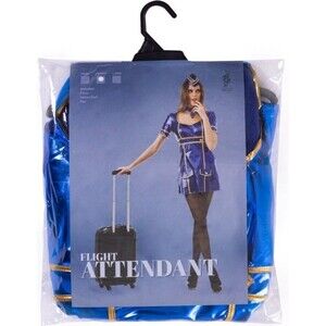 EUC Flight Attendant Stewardess Halloween Costume, Women's Large, Boo Inc. Dress